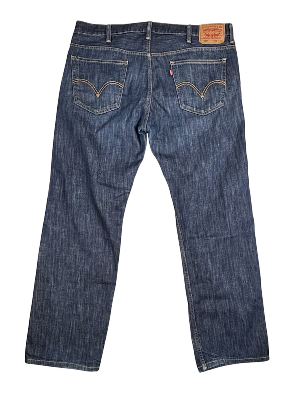 Levi's 569 Jeans Mens 38X32 (Fit 40X32) Blue Loose Straight Dark Wash Denim